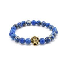 Daklos Luxusné náramok s prírodnými modrými kameňmi zlatý lev