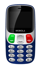 Mobiola MB800 Senior, jednoduchý mobilný telefón pre seniorov, SOS tlačidlo, nabíjací stojan, 2 SIM, výkonná batéria, modrý