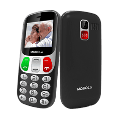 Mobiola MB800 Senior, jednoduchý mobilný telefón pre seniorov, SOS tlačidlo, nabíjací stojan, 2 SIM, výkonná batéria, čierny