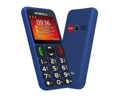 MB700 Senior, jednoduchý mobilný telefón pre seniorov, SOS tlačidlo, nabíjací stojan, 2 SIM, modrý