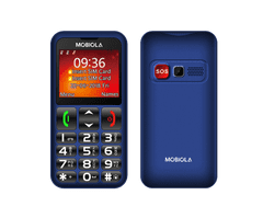 Mobiola MB700 Senior, jednoduchý mobilný telefón pre seniorov, SOS tlačidlo, nabíjací stojan, 2 SIM, modrý