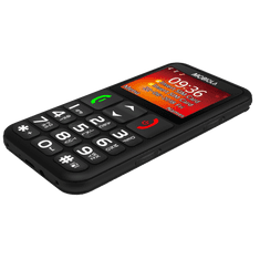 MB700 Senior, jednoduchý mobilný telefón pre seniorov, SOS tlačidlo, nabíjací stojan, 2 SIM, čierny