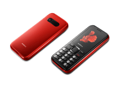 Mobiola MB3010, praktický tlačidlový mobilný telefón, 2 SIM, červený