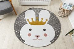 Dywany Łuszczów Detský kusový koberec Petit Bunny grey okrúhly 120x120 (priemer) kruh