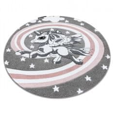 Detský kusový koberec Petit Pony grey kruh 120x120 (priemer) kruh