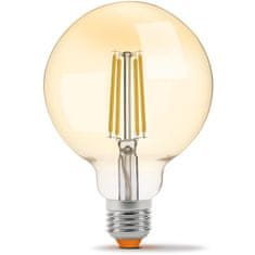 VIDEX Stmievateľná LED žiarovka E27 G95 7W = 53W 700lm 2200K Teplá biela 360°