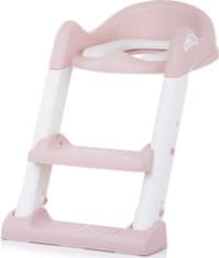 Chipolino Záchodová doska s rebríkom Tippy - biela/ružová