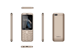 Mobiola MB3200i, kovový tlačidlový mobilný telefón, 2 SIM, MMS, 2,8" displej, zlatý