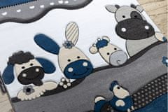 Detský kusový koberec Petit Farm animals blue 120x170