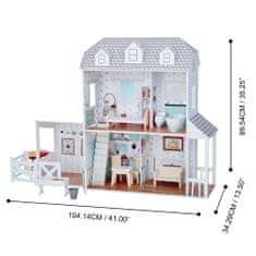 Teamson Olivia's Little World - Domček pre bábiky Dreamland Farm 12" - biely / sivý