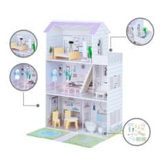 Teamson Olivia's Little World - 12" fialový domček pre bábiky s prednou záhradou a vhodným príslušenstvom (ručne vyrábaný)