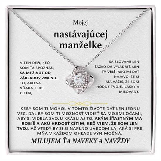 Lovilion Dámsky strieborný náhrdelník so zirkónovými kryštálikmi - Mojej nastávajúcej manželke - valentínsky darček pre snúbenicu | DIANA
