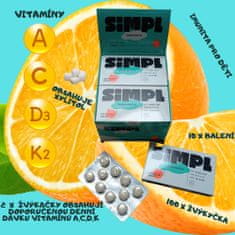 SIMPL Vitamínové žuvacie tablety SIMPL na podporu imunity (doplnok stravy vo forme žuvacích tabliet pre deti)