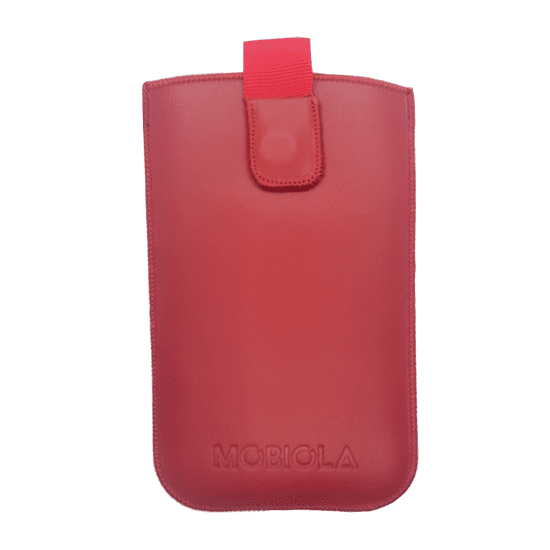 Mobiola Vysúvacie púzdro pre tlačidlový telefón Mobiola MB800, vyrobené na Slovensku, kožené, červené