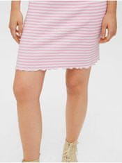 Vero Moda Bielo-ružové pruhované krátke šaty VERO MODA Vio XS