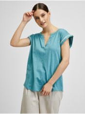Brakeburn Modré dámske tričko s ozdobnými detailmi Brakeburn S