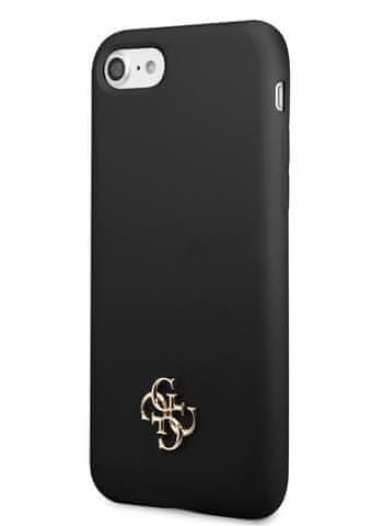 Guess 4G Silicone Metal Logo puzdro pre iPhone 7/8/SE2020/SE2022 čierne