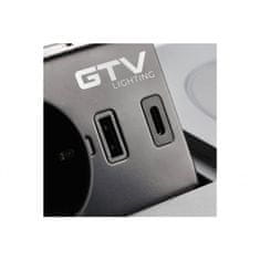 GTV Zásuvka vstavaná GTV AE-PB1FAVAP-53 1-zás+USBA+USBC+nab. mobilu strieborná AVARO PLUS