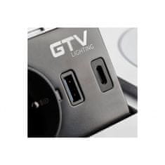 GTV Zásuvka vstavaná GTV AE-PB1FAVAP-10 1-zás+USBA+USBC+nab. mobilu biela AVARO PLUS