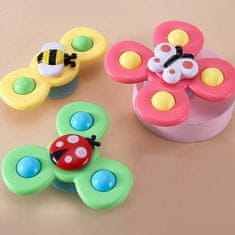 Shopdbest Spinner - zábavná hracia súprava s motívmi zvieratiek - včielka, motýľ a kuriatko (3 v sade)