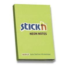 HOPAX Samolepiaci bloček Stick'n Notes Neon 76 × 51 mm, 100 listov, zelený