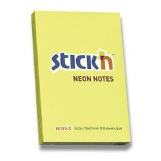 HOPAX Samolepiaci bloček Stick'n Notes Neon 76 × 51 mm, 100 listov, žltý