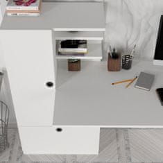 VerDesign CARVAS pracovný stôl so skrinkou, biela matná