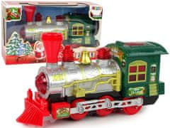 Lean-toys Vianočné osvetlenie lokomotívy Zvuk Zelené batérie