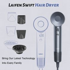 Laifen Swift Special Silver Blue Vysokorýchlostný fén na vlasy (3 trysky)