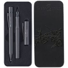 Faber-Castell Súprava Grip Edition plniace pero M+guľôčkové pero XB, čierna