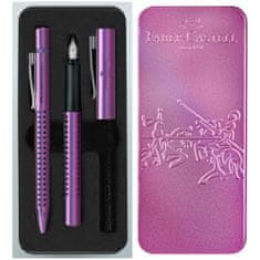 Faber-Castell Súprava Grip Glam plniace pero M+guľôčkové pero, Glam Violet