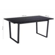 Actona Jedálenský stôl Amble 160x90 cm čierny mramor