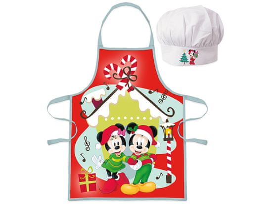 Kids Euroswan Detská zástera s čiapkou Minnie a Mickey - Vianoce