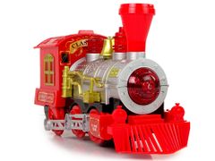 Lean-toys Vianočné osvetlenie lokomotívy Zvuk Červené batérie