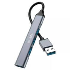 Kaku KSC-751 HUB adaptér USB - 3x USB 2.0 / USB 3.0, šedý