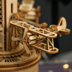 Robotime Rokr 3D drevené puzzle Riadiaca veža letovej prevádzky (hracia skrinka) 255 dielikov