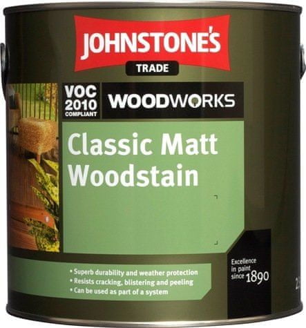 Johnstone's Johnstones Classic Matt Woodstain - Tenkovrstvá syntetická lazúra na drevo 2,5 l teak / tík