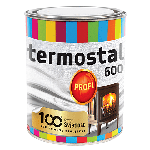 Chromos-Svjetlost TERMOSTAL 600 - Žiaruvzdorná farba do 600°C strieborná 0,75 L