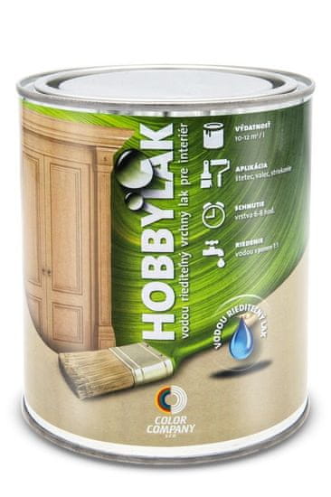 Color Company HOBBYLAK - Interiérový lak na drevo 0,7 L bezfarebný pololesklý