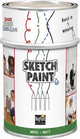 MagPaint SketchPaint - popisovateľná farba na stenu (whiteboard) 1 l biela matná