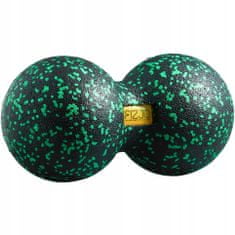 4FIZJO Dvojitá masážna loptička EPP 25 cm Lacrosse Ball, čierna a zelená