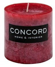 Concord Dekoratívna parafínová sviečka bez vône 7x7,5 cm červená