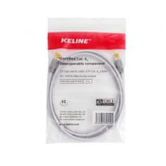 Keline Patch kábel Cat 6A, STP, LSOH, šedý, 0.5 m