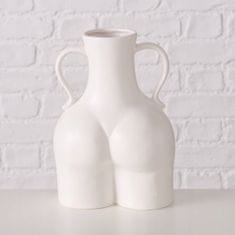Boltze Dekoratívna keramická váza biela 22 cm Maryla