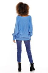 PeeKaBoo Dámske voľné nadrozmerné rozmery netopierie sveter Isaszeg jeansová univerzálny
