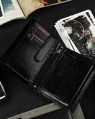 RONALDO Pánska kožená peňaženka so zabezpečením RFID Janov čierna, červená univerzálna