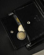 RONALDO Priestranná, vertikálna pánska peňaženka vyrobená z lesklej prírodnej kože