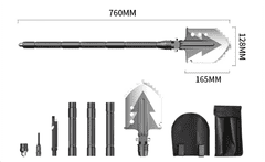 Jetshark Skladacia vojenská lopata multifunkčná AC234