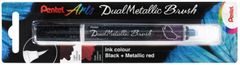 Pentel Dual Metallic Brush štetčekový popisovač - čierny