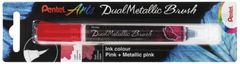 Pentel Dual Metallic Brush štetčekový popisovač - ružový